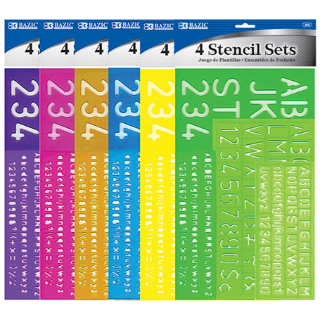 Bazic • Juego de Plantillas "stencils" (set de 4)